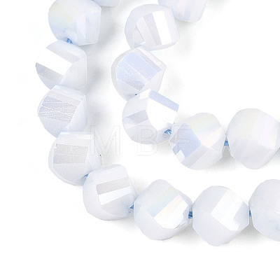 Anti-Tarnish Electroplate Glass Beads Strands GLAA-T025-8mm-14C-1