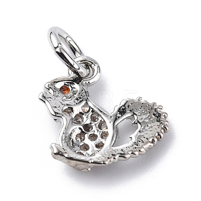Brass Micro Pave Cubic Zirconia Charms ZIRC-F131-11P-1