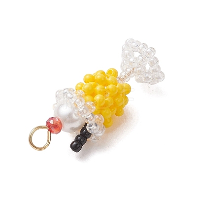 Glass Seed Beaded Pendants PALLOY-MZ01269-03-1