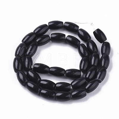 Natural Black Stone Beads Strands G-S364-042-1