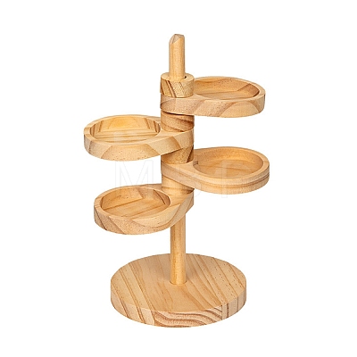 4-Tier Rotating Round Wood Jewelry Towers WD-CBA95BD-02A-1
