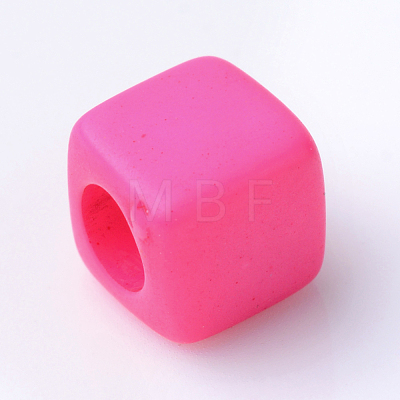 Solid Color Acrylic European Beads SACR-T001-02M-1