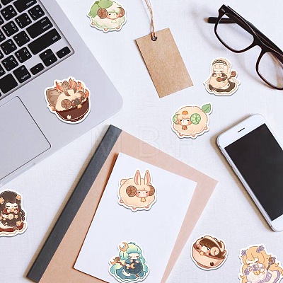 Cartoon Sheep Paper Stickers Set X-DIY-M031-53-1