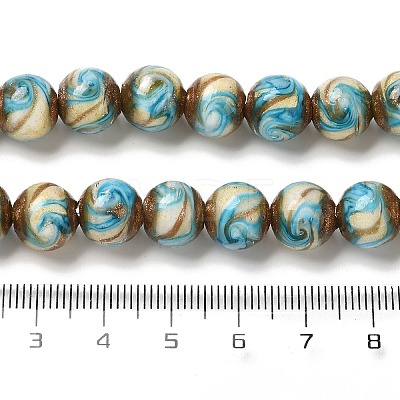 Gold Sand Lampwork Beads Strands LAMP-E036-06D-1