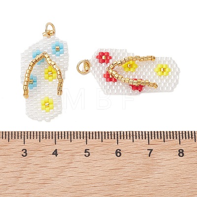 3Pcs MIYUKI Glass Seed Beaded Pendants PALLOY-MZ01313-1