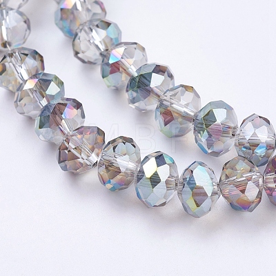 Faceted Electroplate Glass Rondelle Bead Strands X-EGLA-S010-6-1