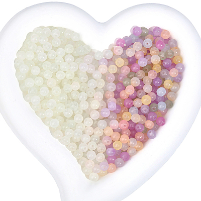 800Pcs Transparent Glass UV Reactive Beads DGLA-PA0001-10C-1
