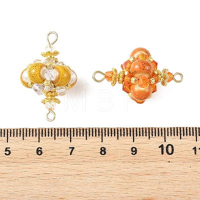 Handmade Porcelain & Glass & Seed Beads Links Connector Charms PALLOY-MZ01367-1