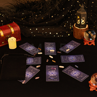 Square Velvet Tarot Tablecloth for Divination AJEW-WH0470-82B-1