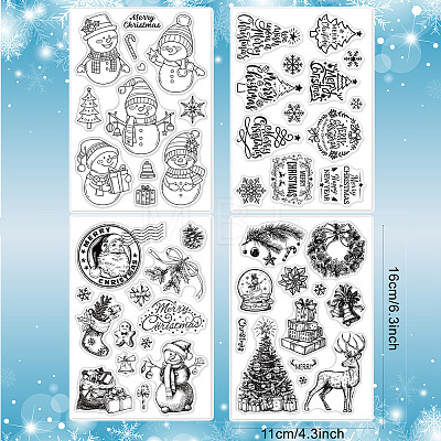 4 Sheets 4 Styles PVC Plastic Stamps DIY-CP0007-06C-1