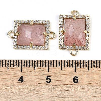 Natural Strawberry Quartz Faceted Rectangle Links G-I375-07G-07-1