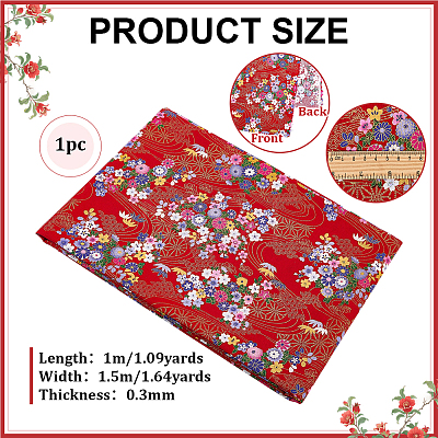 Japanese-style Cotton Fabric DIY-WH0780-30A-1