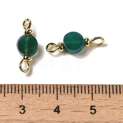 Dyed Natural Green Agate Connector Charms FIND-C046-07G-1