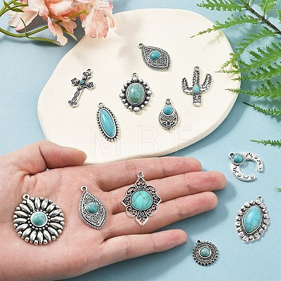 20Pcs 10 Styles Tibetan Style Alloy Pendants FIND-YW0005-61-1