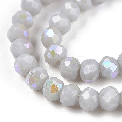 Electroplate Opaque Solid Color Glass Beads Strands EGLA-A034-P3mm-L23-1