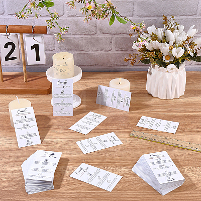 240Pcs Floral Print Paper Care Instructions Cards AJEW-FG0005-62F-1