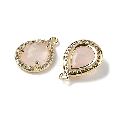 Natural Rose Quartz Faceted Teardrop Pendants G-U028-02G-07-1