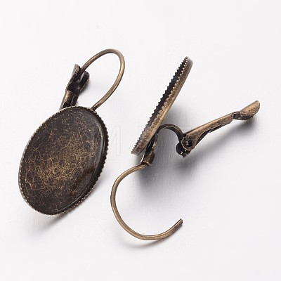 Brass Leverback Earring Findings KK-H170-AB-1