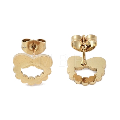 PVD Vacuum Plating 304 Stainless Steel Stud Earrings for Women EJEW-A048-18G-1