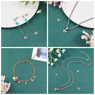 52 Pieces Bird with Letter A~Z Charm Pendant Bird Alloy Charm for DIY Necklace Bracelet Earring Bangles Jewelry Making Crafts Accessories JX145A-1