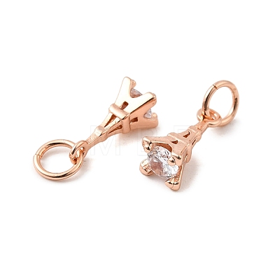 Brass Micro Pave Cubic Zirconia Charms ZIRC-G133-04RG-1-1