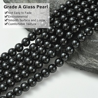 Eco-Friendly Dyed Glass Pearl Round Beads Strands X-HY-A002-6mm-RB080-1