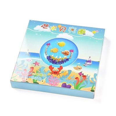 DIY Cake Pattern Shell Conch Disk Paste Painting For Kids DIY-P035-02-1
