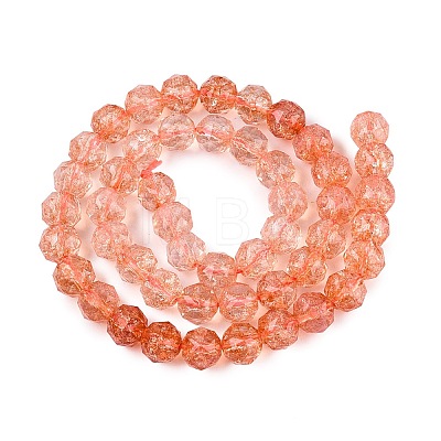 Crackle Transparent Glass Beads Strands GLAA-Q108-02A-13-1