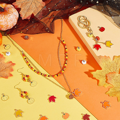 12 Style Olycraft Autumn Theme Alloy Enamel Pendants ENAM-OC0001-14-1