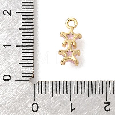 Rack Plating Brass Micro Pave Cubic Zirconia Charms KK-S396-58G-1