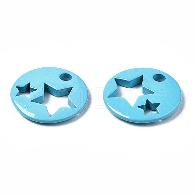 Spray Painted Brass Charms LS-KK-Q252-003D-1