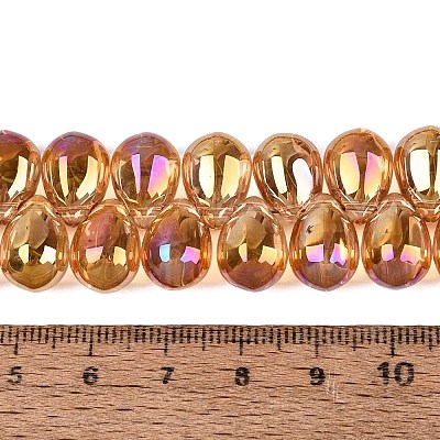 Electroplate Baking Paint Transparent Glass Beads Strands GL-N005-02A-C12-1
