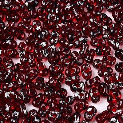 Picasso Spray Painted Glass Seed Beads SEED-T006-04-33-1