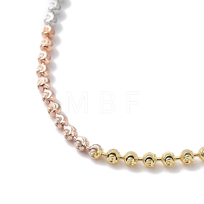 Segmented Multi-color 925 Sterling Silver Ball Chain Necklace for Women NJEW-A014-04-1