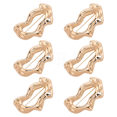 6Pcs Nuggets Zinc Alloy Lapel Pins for Clothes JEWB-FG0001-77-1