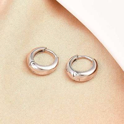 316 Surgical Stainless Hoop Earrings EJEW-C160-06B-P-1