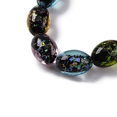 Handmade Dichroic Foil Glass Beads Strands DICH-U001-12J-1