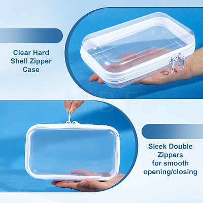 6Pcs Transparent PET Desktop Storage Zipper Boxes ABAG-WA0001-44C-1