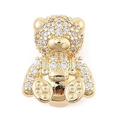 Brass Micro Pave Cubic Zirconia Slide Charms ZIRC-I068-13G-A-1