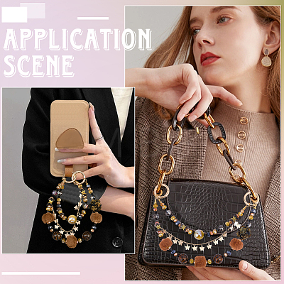 1Pc Alloy & Resin Phone Hand Strap Chains AJEW-BM0001-33B-1
