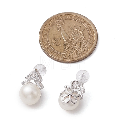 Natural Pearl Ear Studs EJEW-P286-28P-1