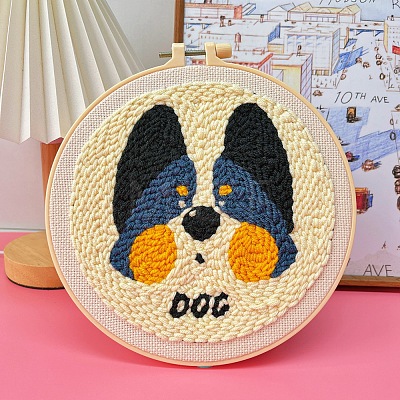 Dog Pattern Punch Embroidery Beginner Kits PW-WG34CD0-04-1