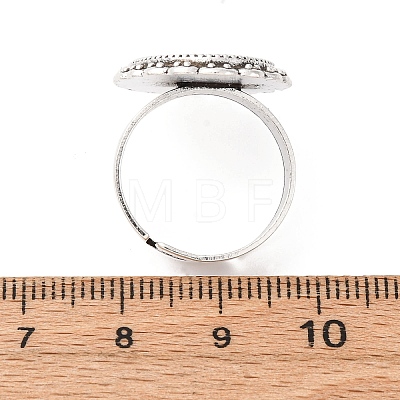 Vintage Adjustable Iron Finger Ring Components Alloy Cabochon Bezel Settings PALLOY-Q300-25AS-NR-1