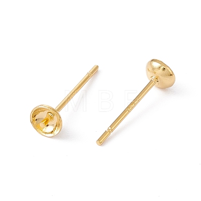 Rack Plating Brass Stud Earring Findings KK-G433-05C-G-1