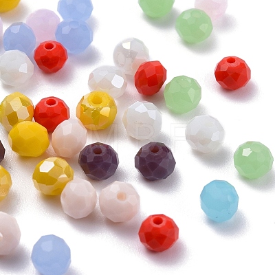 500Pcs 10 Style Opaque Solid Color & Electroplate Glass Beads EGLA-YW0001-20B-1