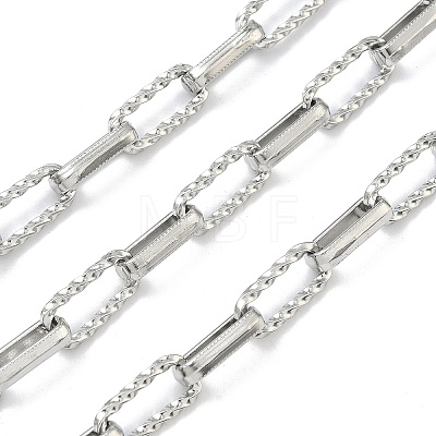 Handmade 304 Stainless Steel Twist Rectangle Box Chains STAS-F341-06P-1