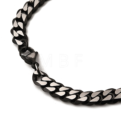 Ion Plating(IP) Matte Style 304 Stainless Steel Cuban Link Chain Necklaces for Men NJEW-B116-05B-1