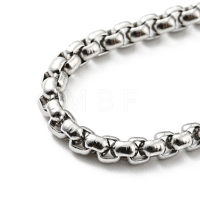 304 Stainless Steel Box Chain Necklace for Men Women NJEW-A008-05P-1