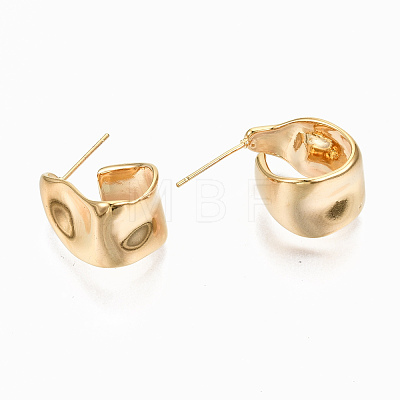 Brass Half Hoop Earrings KK-S356-149G-NF-1