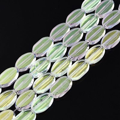 Painted Transparent Glass Beads Strands GLAA-E033-06C-06-1